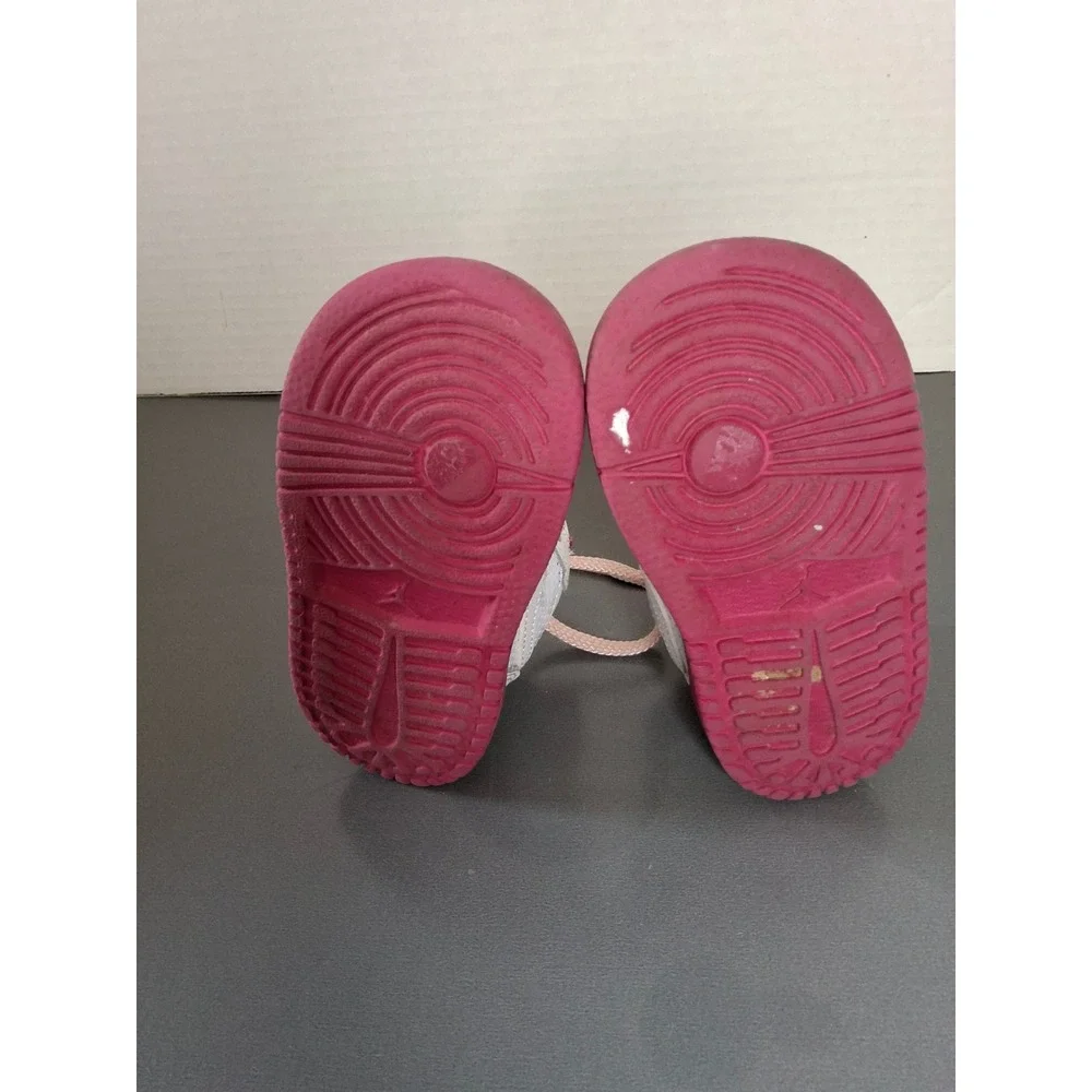 Jordan 1 Mid Toddler White Pink Fuchsia Sneakers 554725-107 Size 4C